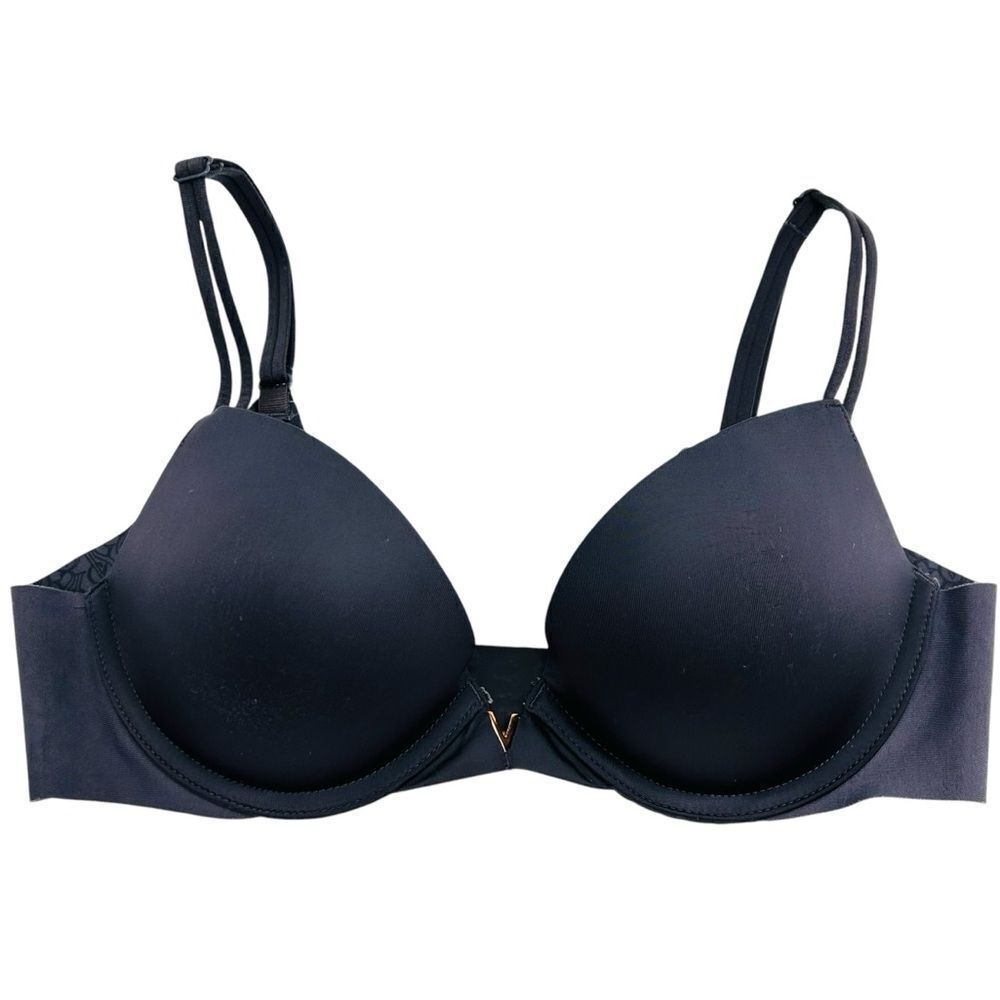 Victoria’s Secret dark gray padded push up bra with V detail size 32b